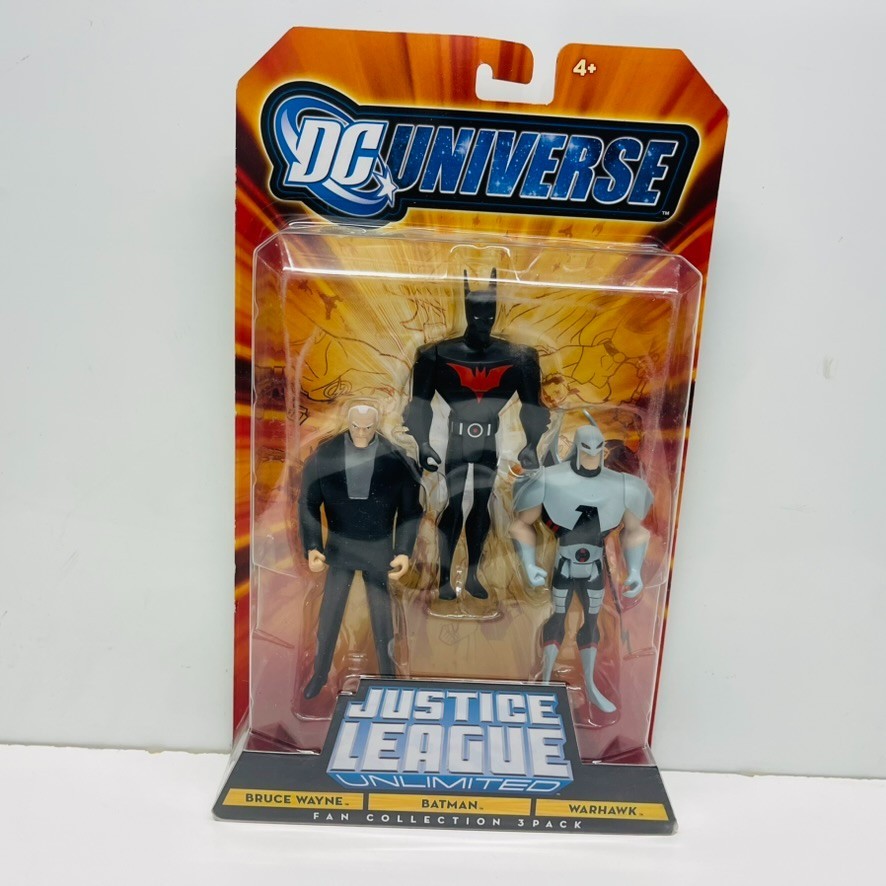 Bruce Wayne Batman Beyond Warhawk Justice League Unlimited 3 pk 4″ NIP