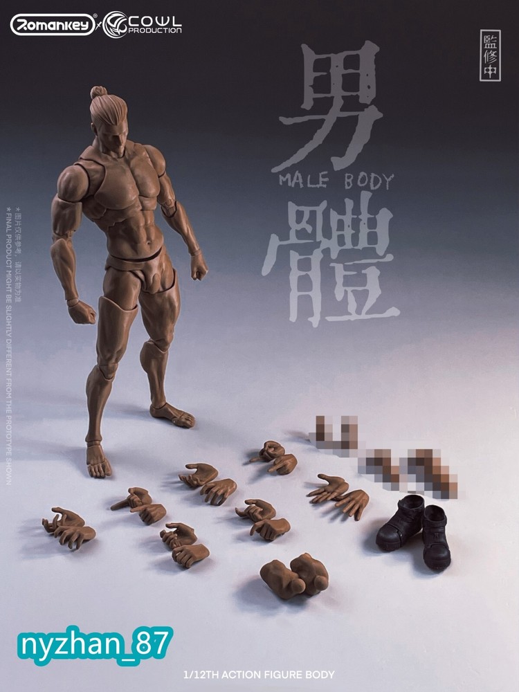 Romankey X COWL 1/12 Flexible 6″ Action Figure Male Black Strong Joint Body&Head