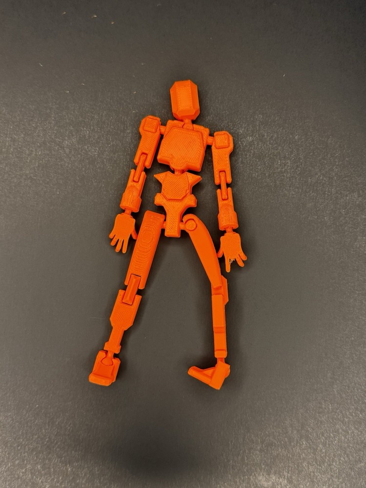 Fully Jointed Articulated Orange Humanoid Plastic Action Figure Collectible Toy