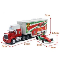 Disney Pixar Car Francesco BerNOulli Mack Hauler Truck+Car Model Toy New Diecast