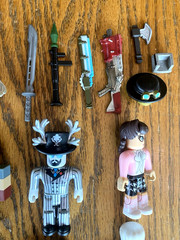 Lot of Random Mix Roblox Toys Action Figures, weapons, accessories No Codes +