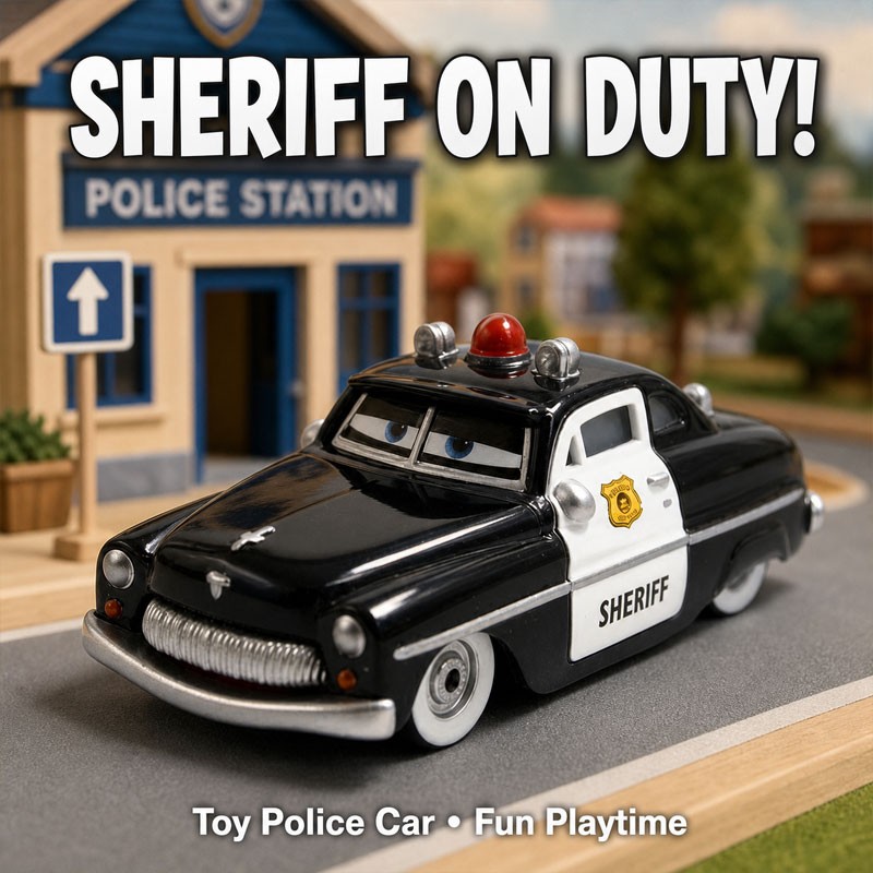 Disney Pixar Cars Radiator Springs Police Car – Sheriff Die-cast Metal Toy Cars