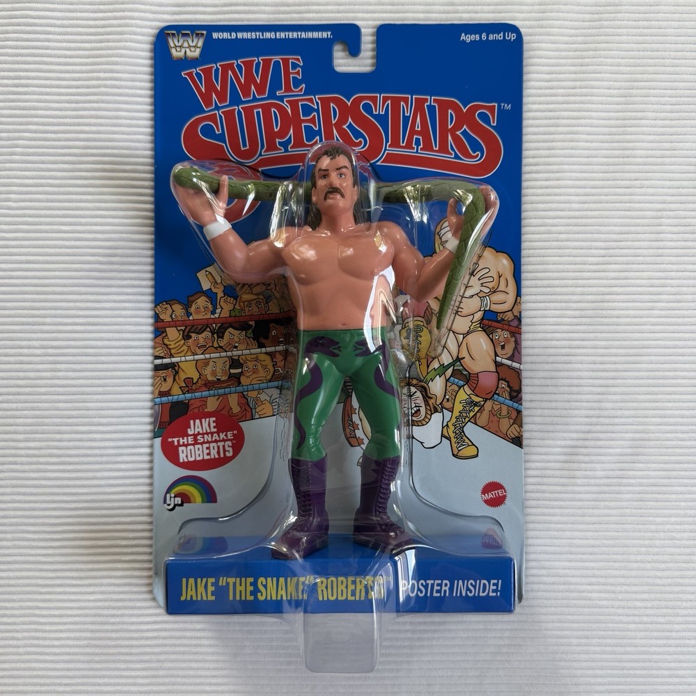 2026 WWE Mattel Superstar LJN Jake The Snake Robert’s Retro Blue Card Figure