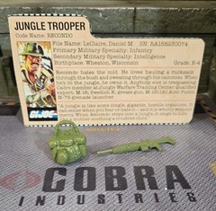 GI JOE ~ 1984 RECONDO THIN GREEN STRIPES VERSION ~HARD TO FIND 100% comp & CARD