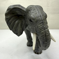 Realistic Elephant Action Figure Toy Safari Zoo Animal Gray Plastic Tusk Figure