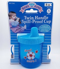 NOS Vintage Sippy Drinking Cup w/ Lid 8 oz Blue Unisex Spill Proof 6month & up