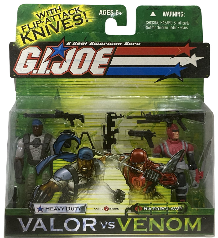 GI Joe Heavy Duty&Razorclaw Valor vs Venom Action Figure Set NEW w Creases 2003