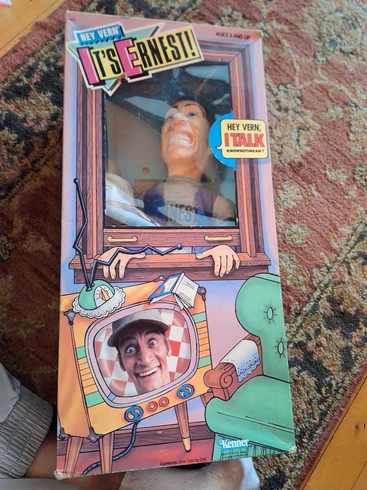 1989 Kenner Hey Vern, It’s Ernest 17″ Pull String Talking Doll -Works