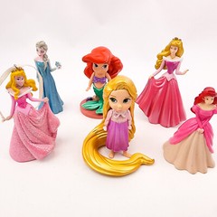 Disney princess Dolls Figures & Ornament Lot Of 6 Pvc Plastic Cake Toppers Elsa