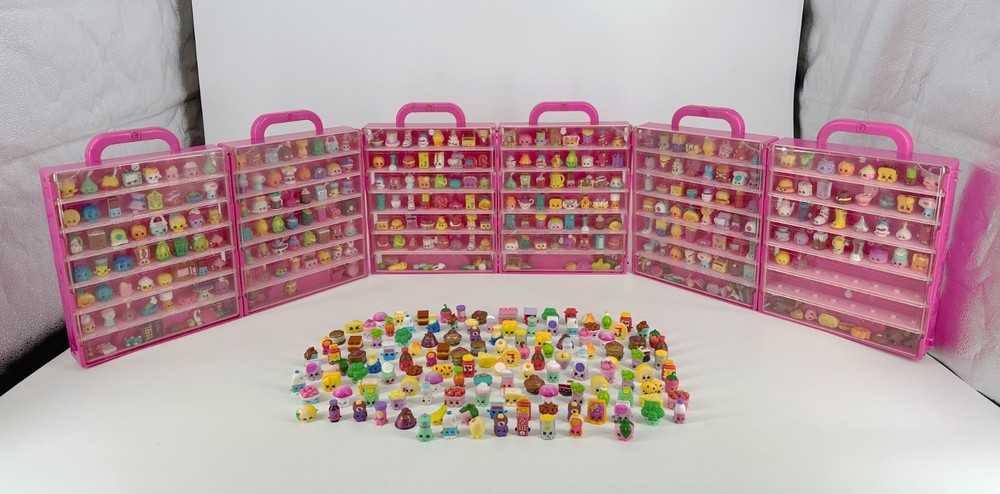 Shopkins Figures Mixed Lot 400+ Pieces with Display Cases