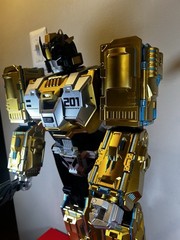 TRANSFORMING ROBOT SAMS CLUB MEMBER’S MARK HUGE 23″ GOLDTONE TO BLUE TOY TESTED