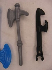 TMNT Raph dagger, Rocksteady gun, MOTU battle axes, transformer ratchet weapons