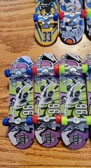 Lot Of 14 Finger Skateboards Boards, Wheels And Axles Blue, Red, Green & Yellow