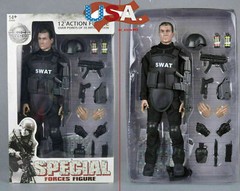 1/6 Figure Model Soldier SWAT Police Uniform Military Army Body with Weapon Suit
