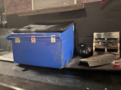 1:12 Scale Blue WM Dumpster LOT (includes GARBAGE + ACCESSORIES) Prop Diorama