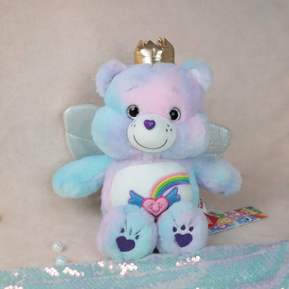 Genuine Care Bears Angel Tie-dyed Bear w Crown Sparkle Eyes
