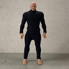 SU-BS-BK: 1/12 Black body suit for Mezco GWToys VToys 6″ muscular body