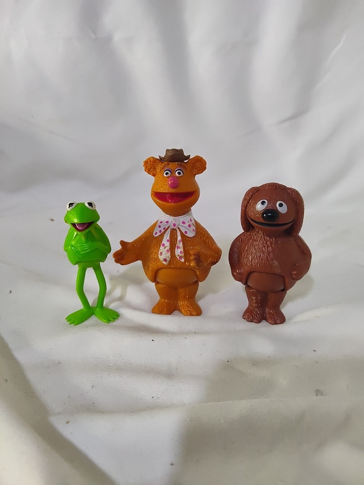 1977 1978 JIM HENSON MUPPETS FIGURES 3.5″ ROWLF Fozzie Kermit The Frog Lot of 3