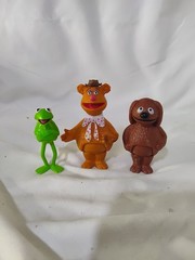 1977 1978 JIM HENSON MUPPETS FIGURES 3.5″ ROWLF Fozzie Kermit The Frog Lot of 3