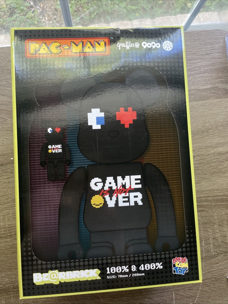 PAC-MAN BE@RBRICK 100% and 400% Set MEDICOM TOY Rare