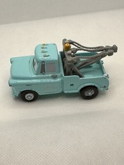 DISNEY Pixar CARS 2008 TOY BLUE Green Paint TOW TRUCK Mattel Tow Mater Diecast