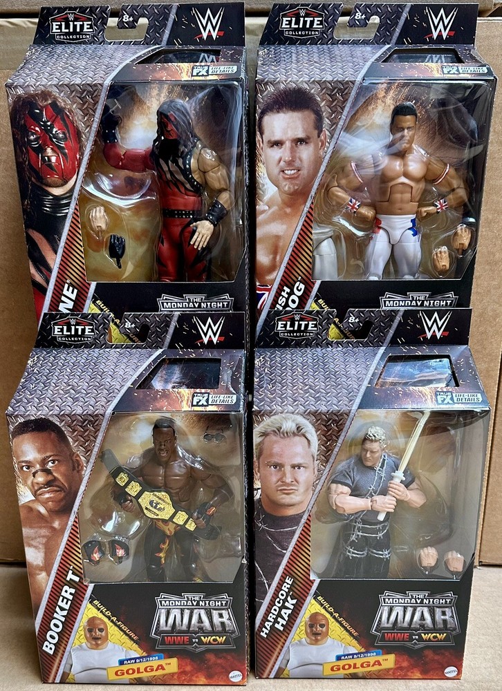 WWE Elite Monday Night Wars Complete Set of 4, (Series 6) w/ Golga BAF
