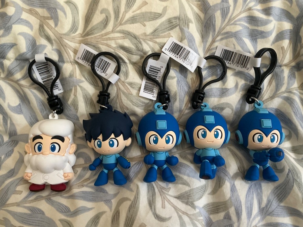 Mega Man 3D Figural Keychain Lot Of All 4 Mega Man & Dr. Light, Monogram, NEW
