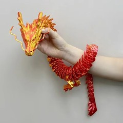 80CM 3D Printed Gem Dragon Crystal Fidget Toy Rotatable Articulated Dragon Gifts