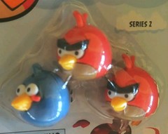 Angry Birds 3-pk Collectible Figures ☆SERIES 2☆ 2011 Rovio RED BIRD & BLUE BIRD
