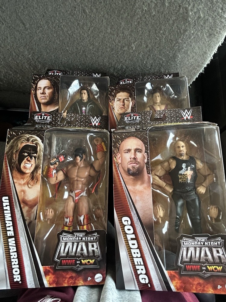 WWE Mattel Elite Series 12 Monday Night War Complete Set 4 Fig + Rockabilly BAF