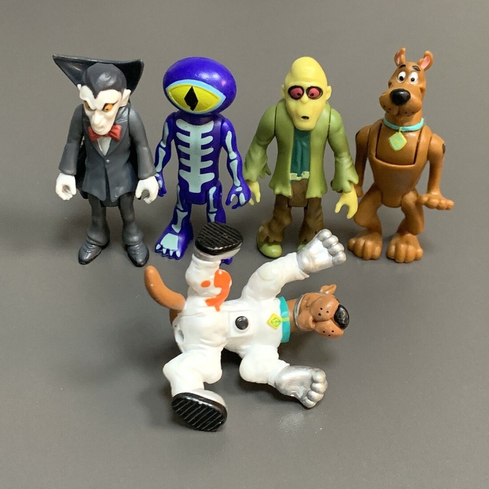 Rare Lot 5 Scooby-Doo Dog The Skeleton Man Zombie Monster DRACULA 2.5” Figures
