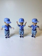 Lot of 3 2005 McDonald’s Madame Alexander Baseball Player Doll 4.75″ Tall