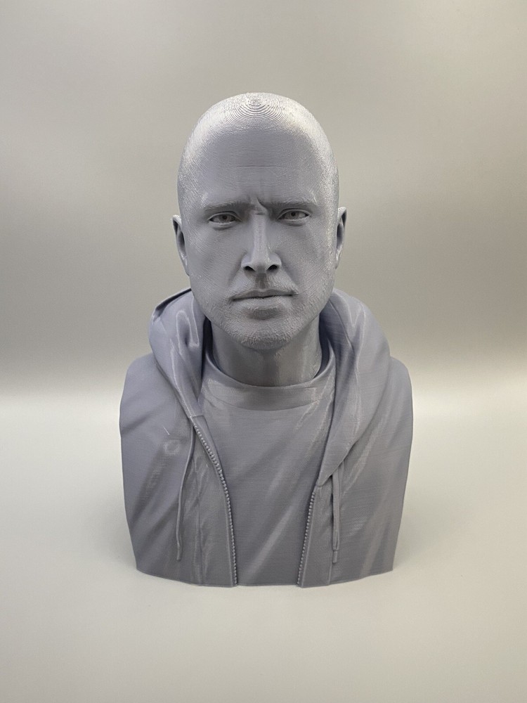 Breaking Bad Jesse Pinkman 3D Printed Bust Statue 6.5 Inches Gray