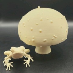 Poison Dart Frog Mushroom Wild Animal Decor Figurine Room Decor 3D unpainted
