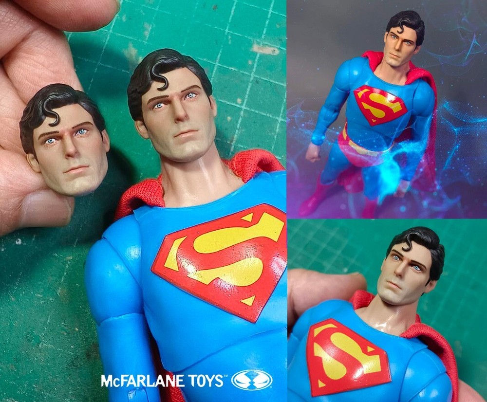 1/10 Superman Christopher Reeve head for mcfarlane toys shipped within 7 Day