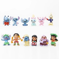 HOT 12pcs/set Stitch Scrump Lilo 5-7cm PVC Anime Figure Cartoon Characters Gift