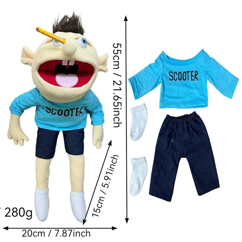 Jeffy Hand Puppet Plush Toy Soft Doll for Kids & Party Props