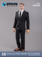 1/6 Scale Men Business Suit Full Set BLACK For 12″ Hot Toys Ganghood Male Figure