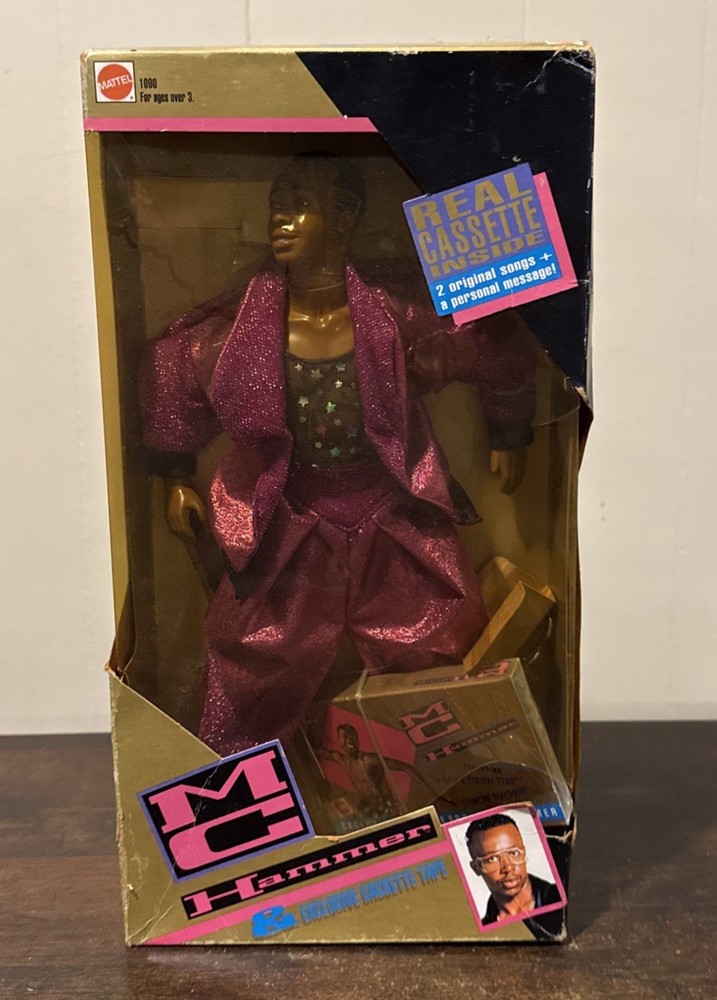 Vintage 1991 Mattel MC Hammer Doll Figure w/ Cassette New In Box