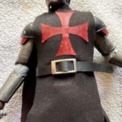 Knight Crusader Action Figure Black/Red/Silver w/ Sword & Cape