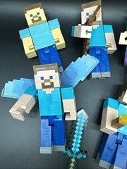 Mattel 5” Minecraft Figure Lot Of 7 Steve Enderman Alex Golem Sword Mixed Years
