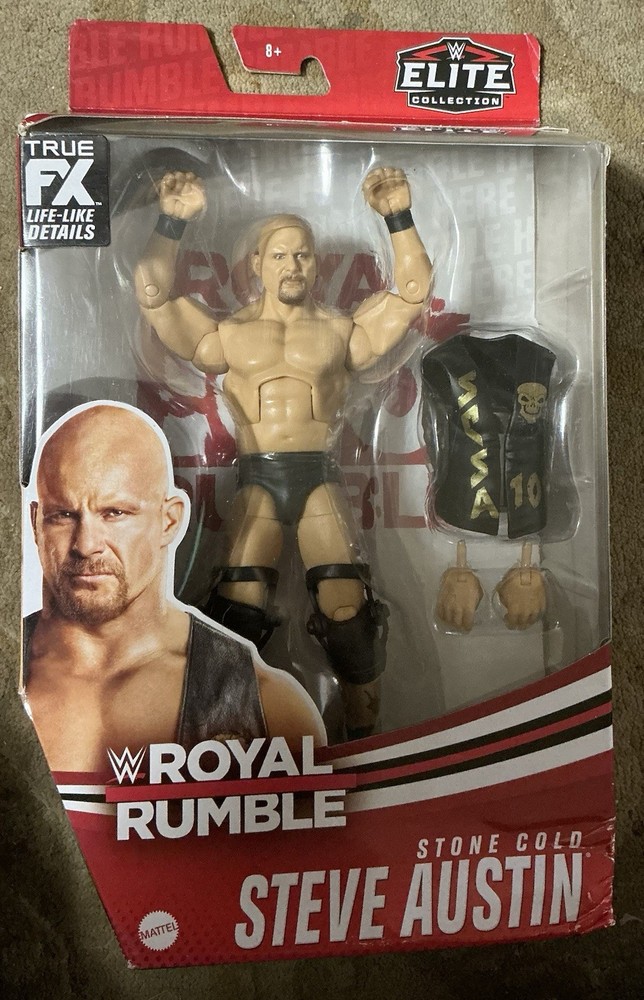 WWE Royal Rumble Elite Action Figure Stone Cold Steve Austin Damaged Package!