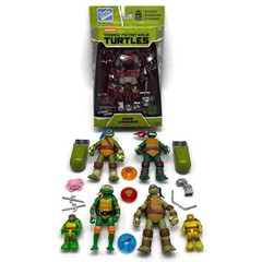 TMNT Action Figure Lot New Dark Leonardo Comic Noir Viacom & Mega Blocks Figures