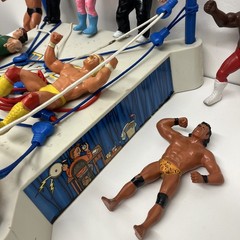WWF 1985 Sling Em Fling Em Ring & Lot Of 12 Wrestling Figures, 1984 ~ 1986 VTG
