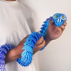 48.8″ Large 3D Printed Movable Snake Toy – Articulated Fidget Decor for Home & O