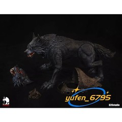 D20 Studio 1:12 Metal Blade Huge Wolf Mount Black C-Basic Version Model Figure