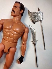 Lot of 2 weapons for action figure – heavy metal battle axe & dagger – quality