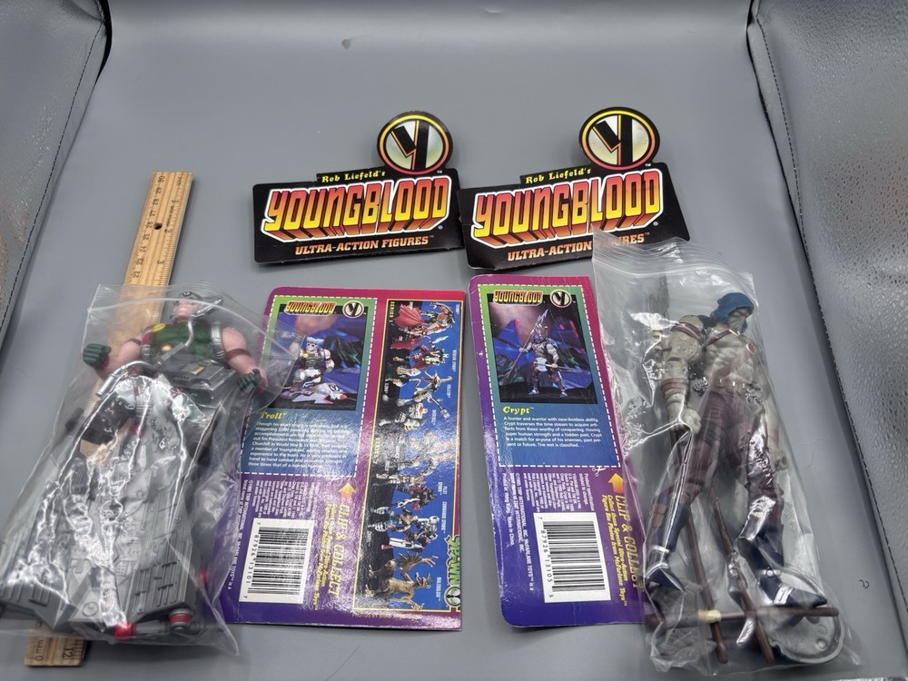 Vintage 1995 Lot of 2 YOUNGBLOOD action figures Crypt and Troll