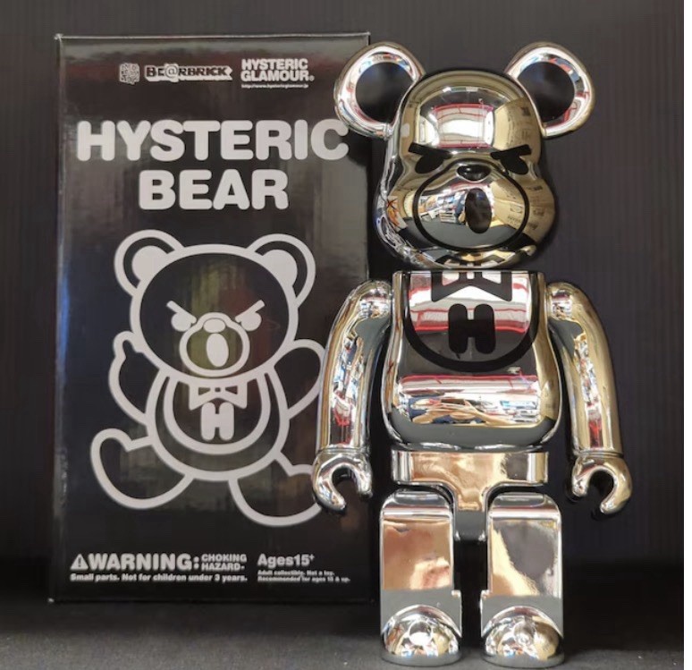 Hysteric Glamour Bear 400% Bearbrick Rare Chrome Silver Be@rbrick Limited