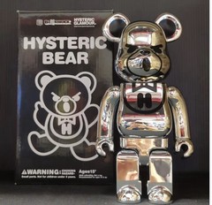 Hysteric Glamour Bear 400% Bearbrick Rare Chrome Silver Be@rbrick Limited